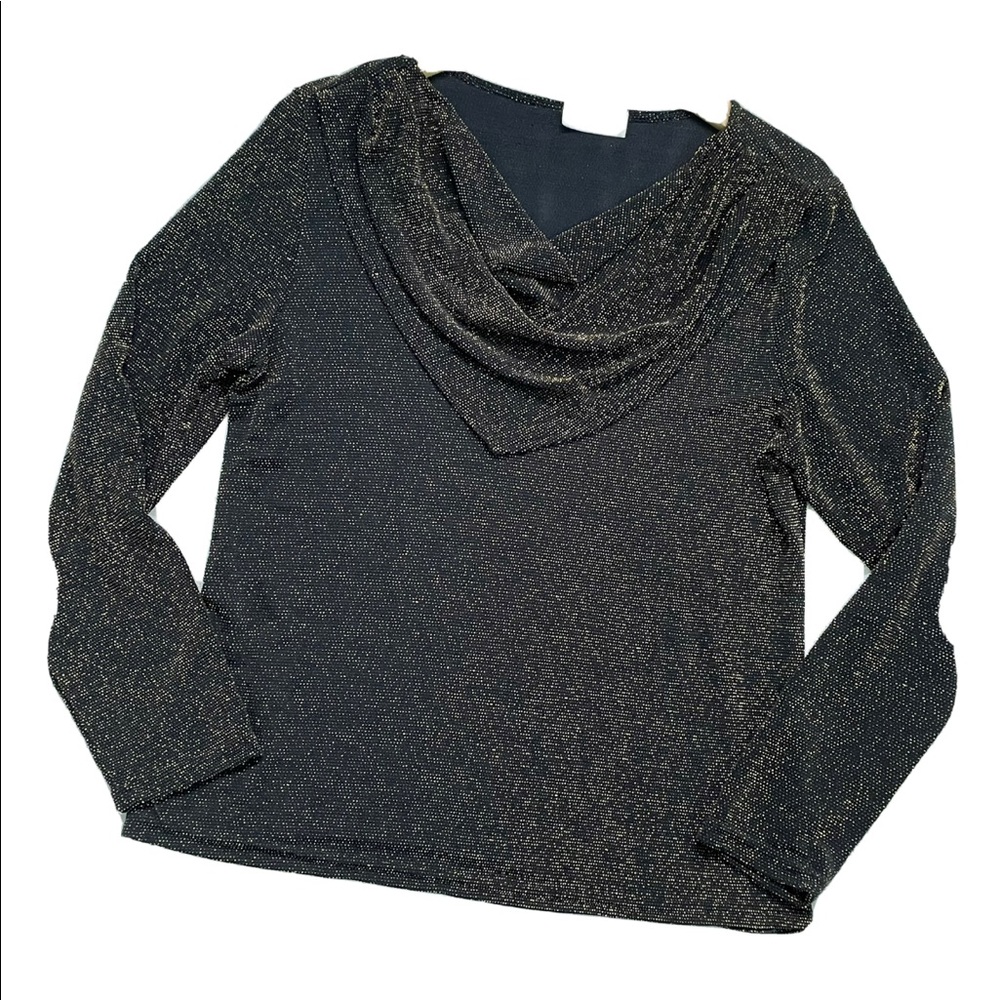 Carroll Reed Gold Shiny Holiday Christmas New Years Top Women Size M/L